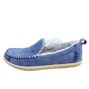 LL Bean Purple Suede Slip On Fleece Lined Mountain Moccasin Slippers Size 9 M